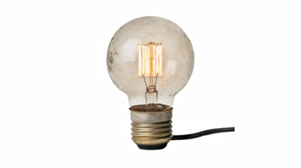 a light bulb on a transparent background, PNG image, PNG file, Generative art.