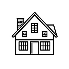 Fototapeta premium A Simple Black And White Illustration Depicting A House