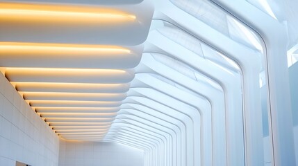 Obraz premium Modern Architectural Interior with Sleek Design and Bright Lighting Elements : Generative AI