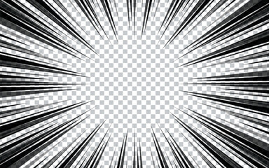 Comic book action line. Speed ​​line manga frame. Cartoon background. Vector illustration