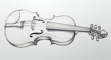 Obraz premium Hand drawn violin illustration for educational resources