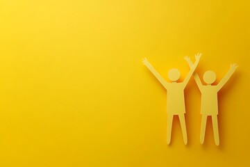 Fototapeta premium Happy Diverse Paper People Celebrating Together3