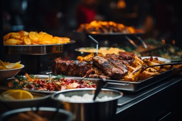 close up of a buffet food