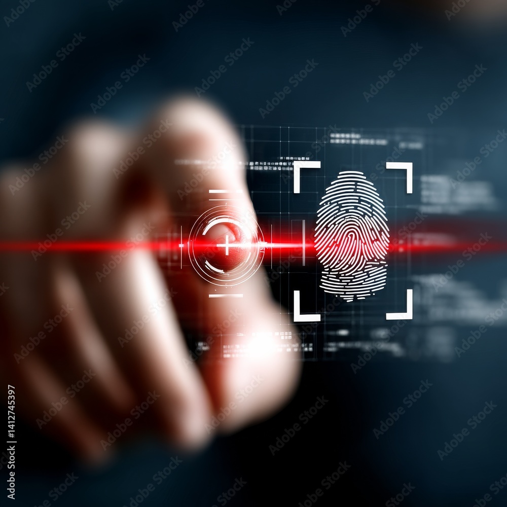Aufkleber fingerprint scan: securing digital identity with biometric technology and modern security