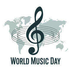 Minimalist Vector for World Music Day 21 June.
