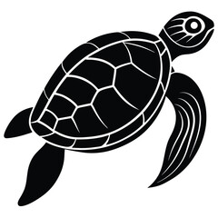 Vector turtle silhouette of a isolated on a white background, Vector illustration