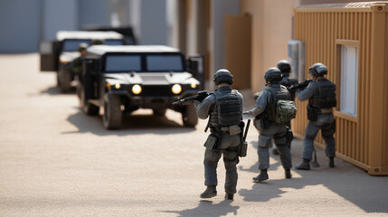 Obraz premium Hostage Rescue Operation by Tactical Team in Action