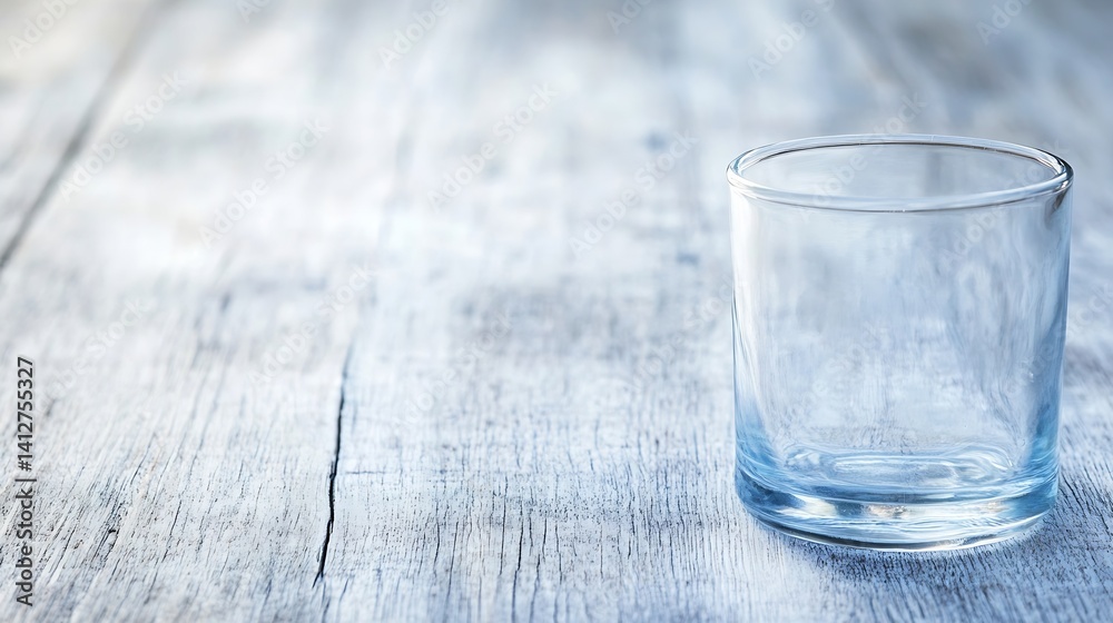 Poster empty glass on rustic wooden table perfect for mocktail or drink photography : generative ai