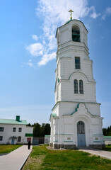 The medieval bell tower in the Alexander Svir Monastery in Karelia