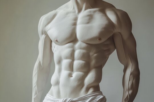 men's body perfectly sculpted abs and a subtle V-line , perfect shape, high detail, in style of fashion magazine cover , in shape, healthy lifestyle ,firm body	
