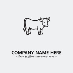 Cow illustration black and white for logo company vector image
