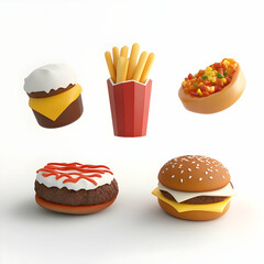 Essential 3D Food Icons for Menus and Branding