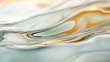 Fluid Motion of Reflections in Calm Water with Subtle Warm Tones : Generative AI