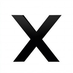 A large black capital letter X on a white background