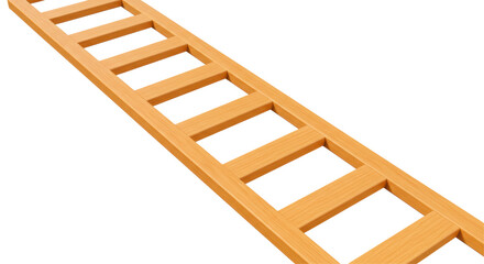 Isolated Wooden Ladder on White Background