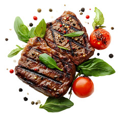 Grilled meat with vegetables png