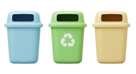 Isolated Recycling Bins