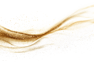 Fine sand lightly splash top view on a pure white background, isolated and suitable for PNG extraction