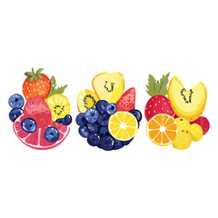 Assorted Fruits in Circular Arrangement