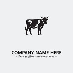 Cow illustration black and white for logo company vector image
