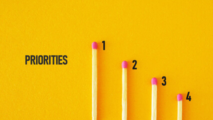 Priorities are shown using the text. Set up your priorities