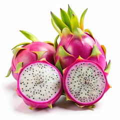 Exotic Dragon Fruit: Vibrant Pink Skin with Juicy White Flesh and Black Seeds