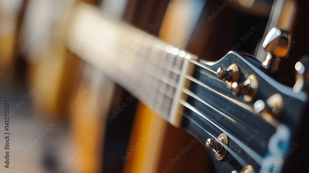 Aufkleber acoustic guitar body and strings captured in detail highlighting craftsmanship and music : generativ