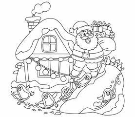 christmas, happy christmas, christmas coloring book, cute animal christmas coloring page, kids coloring, coloring page, coloring, cartoon, illustration, coloring book, vector, animal, drawing, sketch,