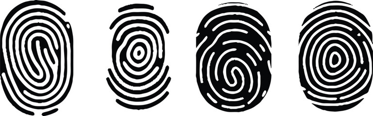 Biometric data design. Security system based on thumb lines. Fingerprint icon Signature concept for password encryption. vector illustration