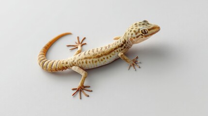 Fototapeta premium Detailed View of a Colorful Gecko on a Plain Background