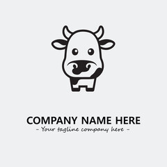 Cow illustration black and white for logo company vector image
