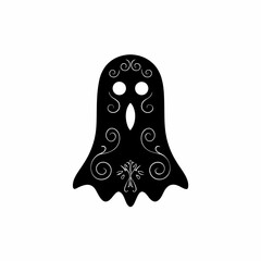 creative Silhouette ghost Icon Vector Illustration