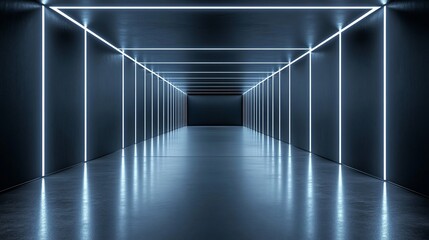 Obraz premium Futuristic, glowing tunnel