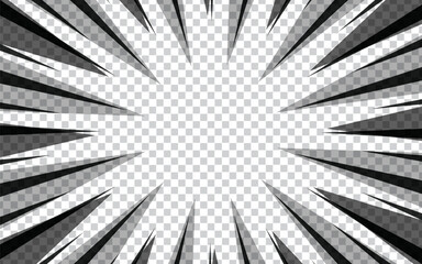 Comic book action line. Speed ​​line manga frame. Cartoon background. Vector illustration