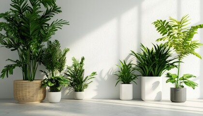 Indoor plants in a bright room