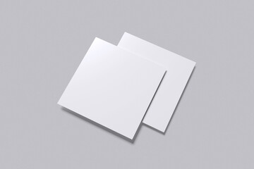 Square Business Card white fornt and back view for mockup template