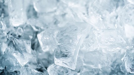 Obraz premium Close up of crystal clear ice cubes gleaming in bright light : Generative AI