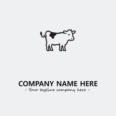 Cow illustration black and white for logo company vector image

