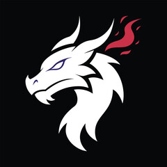 dragon head mascot logo vector art illustration