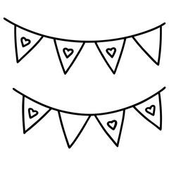 Minimalist Heart Line Art for Party Bunting