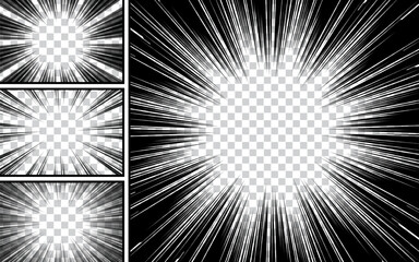 Obraz premium abstract comic scene page on transparent background. vector illustration