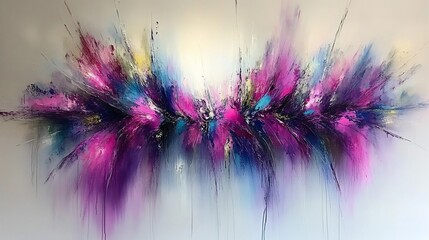 Obraz premium Vibrant abstract painting with dynamic bursts of color