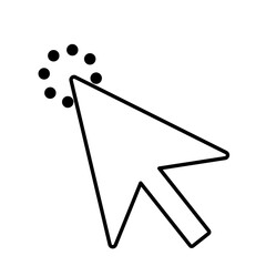 Cursor Click Icon – Vector Pointer with Click and Signal Effects
