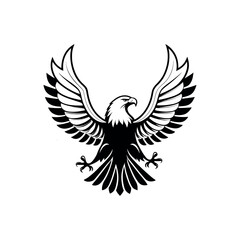 eagle,american eagle silhouette logo vector line art logo design