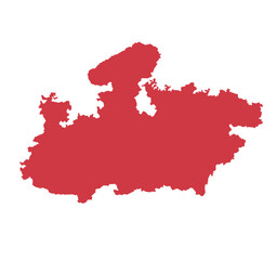 Obraz premium Madhya Pradesh vector map with RED color