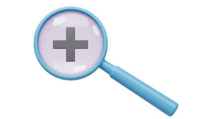 Isolated Magnifying Glass with Plus Sign