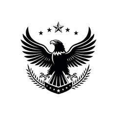 eagle,american eagle silhouette logo vector line art logo design