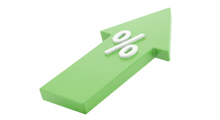 Isolated Green Percentage Increase Arrow