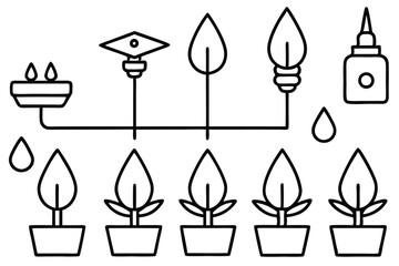 Drip Irrigation System Icons Collection