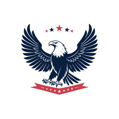 eagle,american eagle silhouette logo vector line art logo design